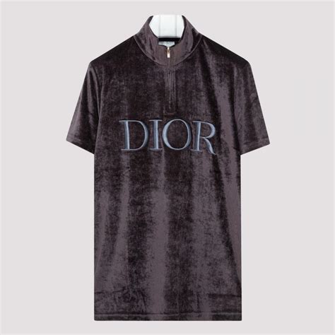 technical velvet t-shirt dior embroidery|dior polo shirts.